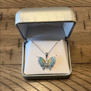 Elegant Silver Butterfly Pendant Necklace